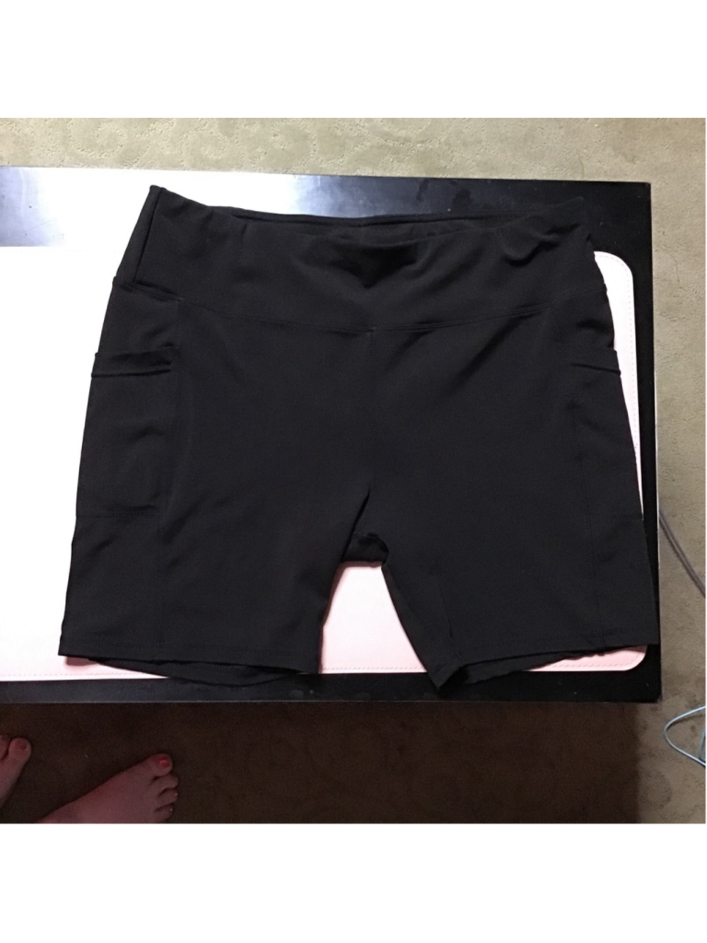 Ebb & flow Black Bike Shorts with Pockets 1X